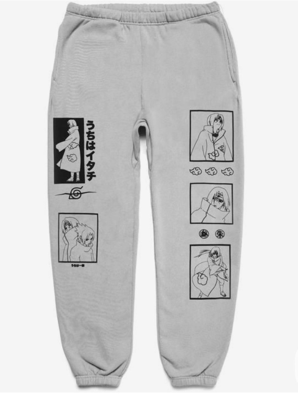 Men's Gray Anime Graphic Joggers Sweatpants